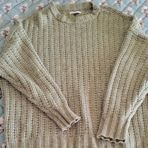 American Eagle Outfitters Textured Knit Sweater in Sage